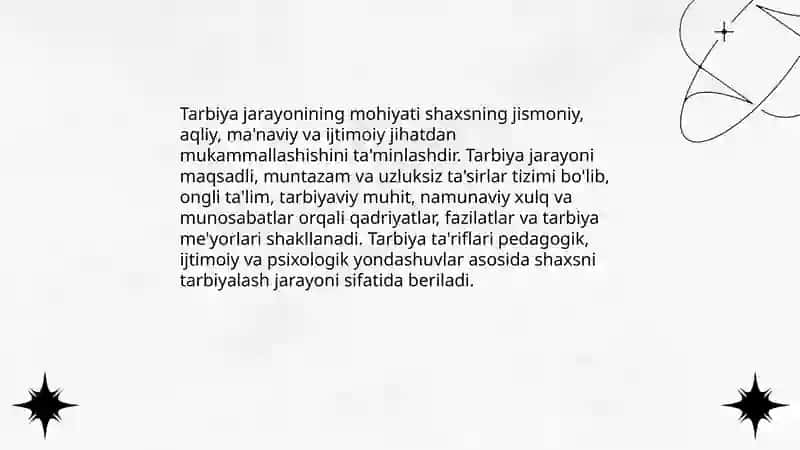 Tarbiya jarayonining mohiyati va mazmuni 3