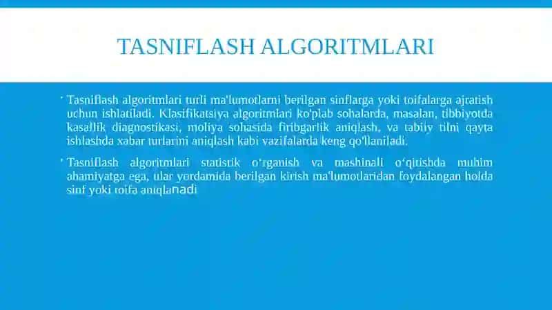 Mashinali o‘qitishalgoritmlari 3