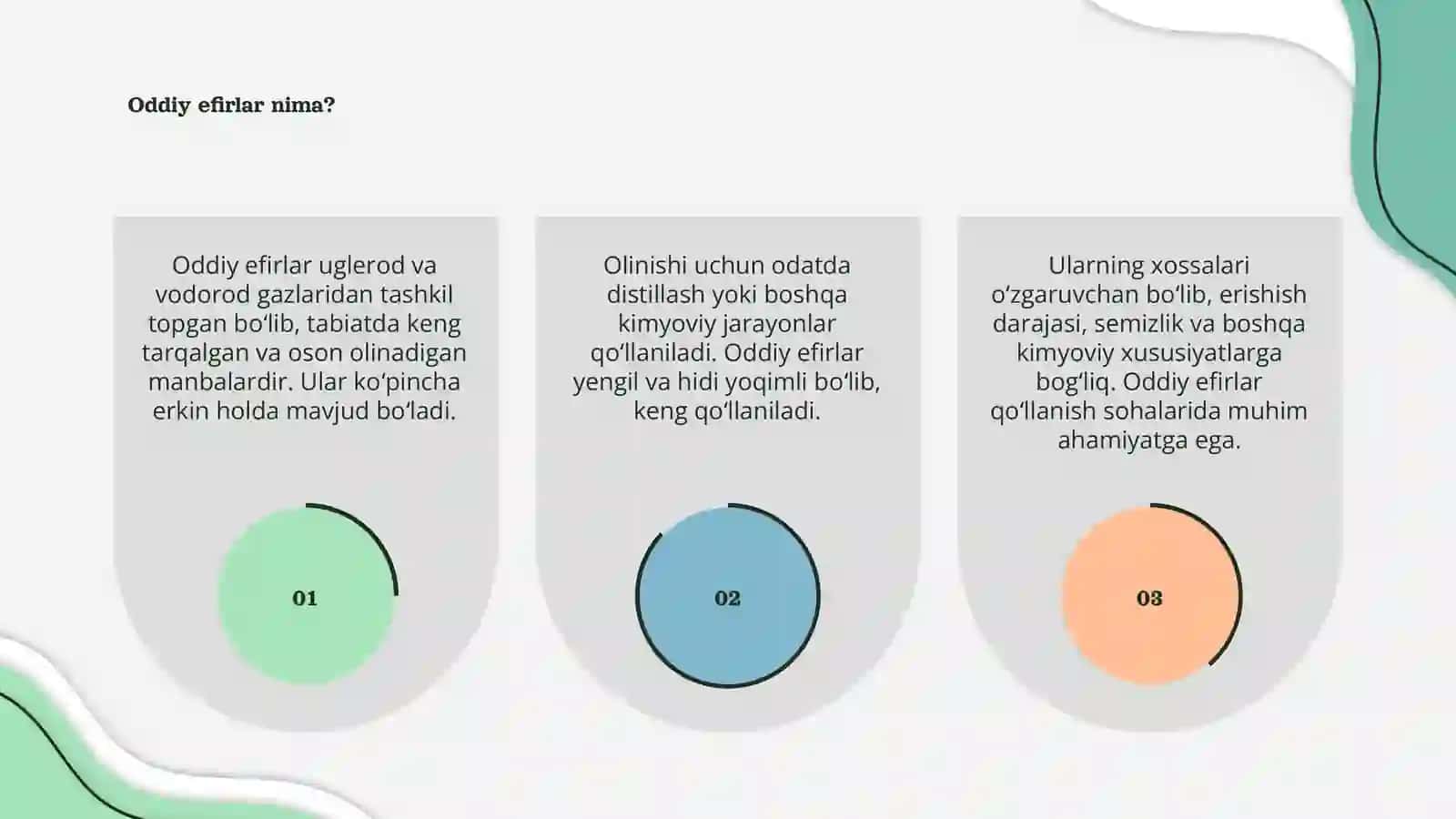 Oddiy efirlar. Olinishi va xossalari 3