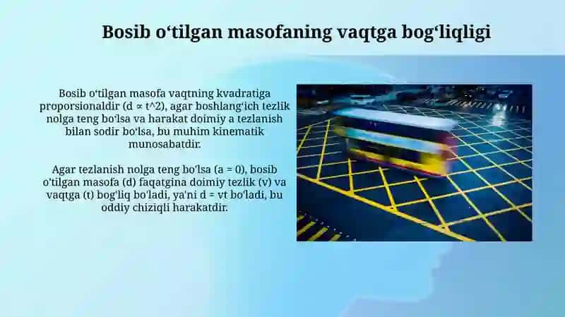 Tógʻri chiziqli tekis harakatda tezlikvayoʻl 3