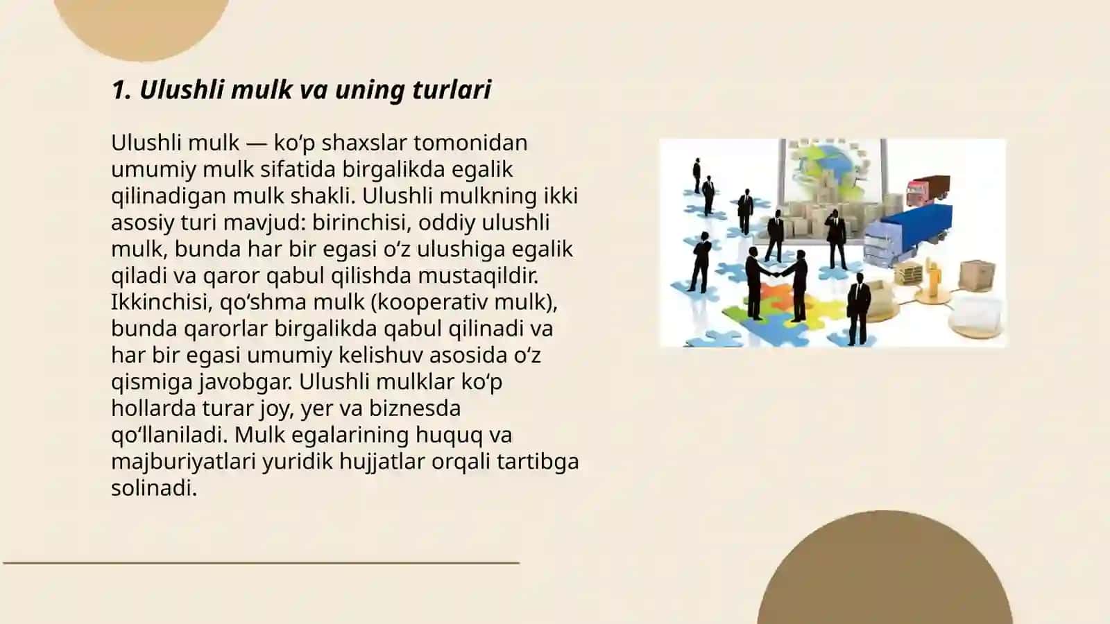 Ulushli Mulk va Ulushli Kapital 3