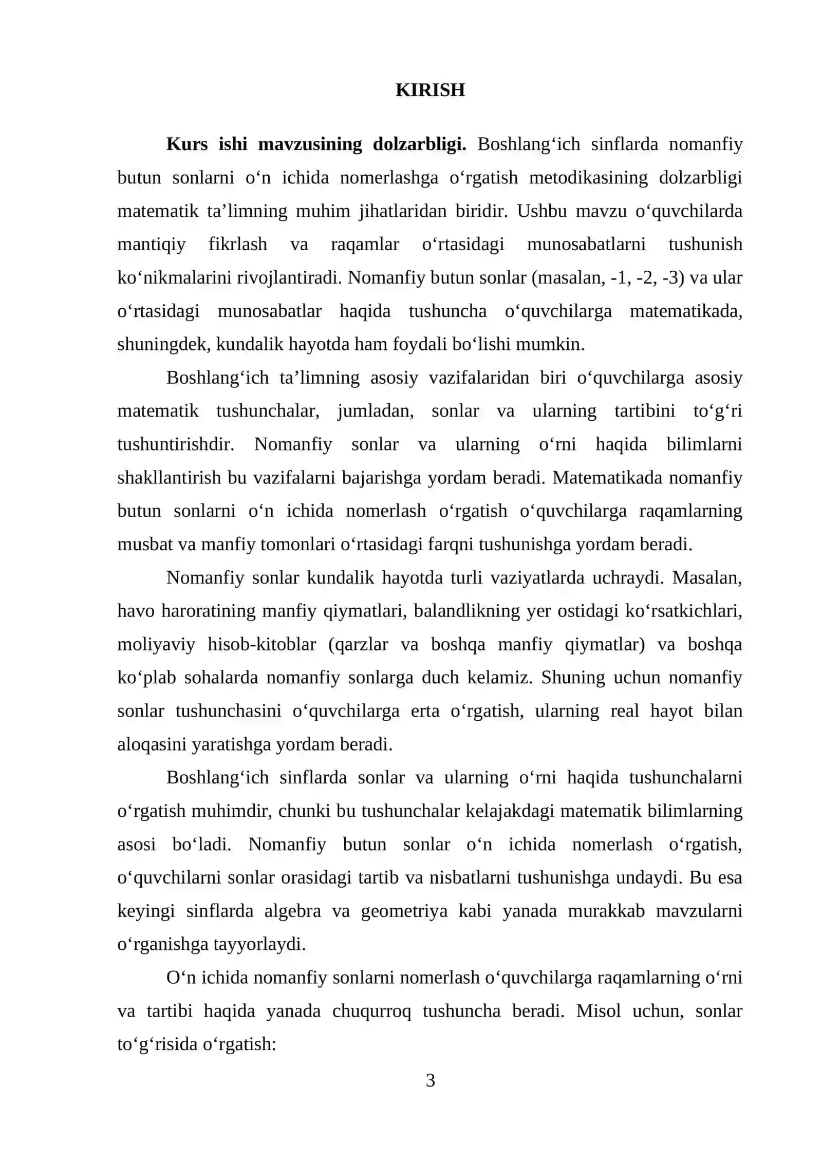 Boshlangʻich sinflarda nomanfiy butun sonlarni nomerlashga oʻrgatish metodikasining umumiy masalalari 3