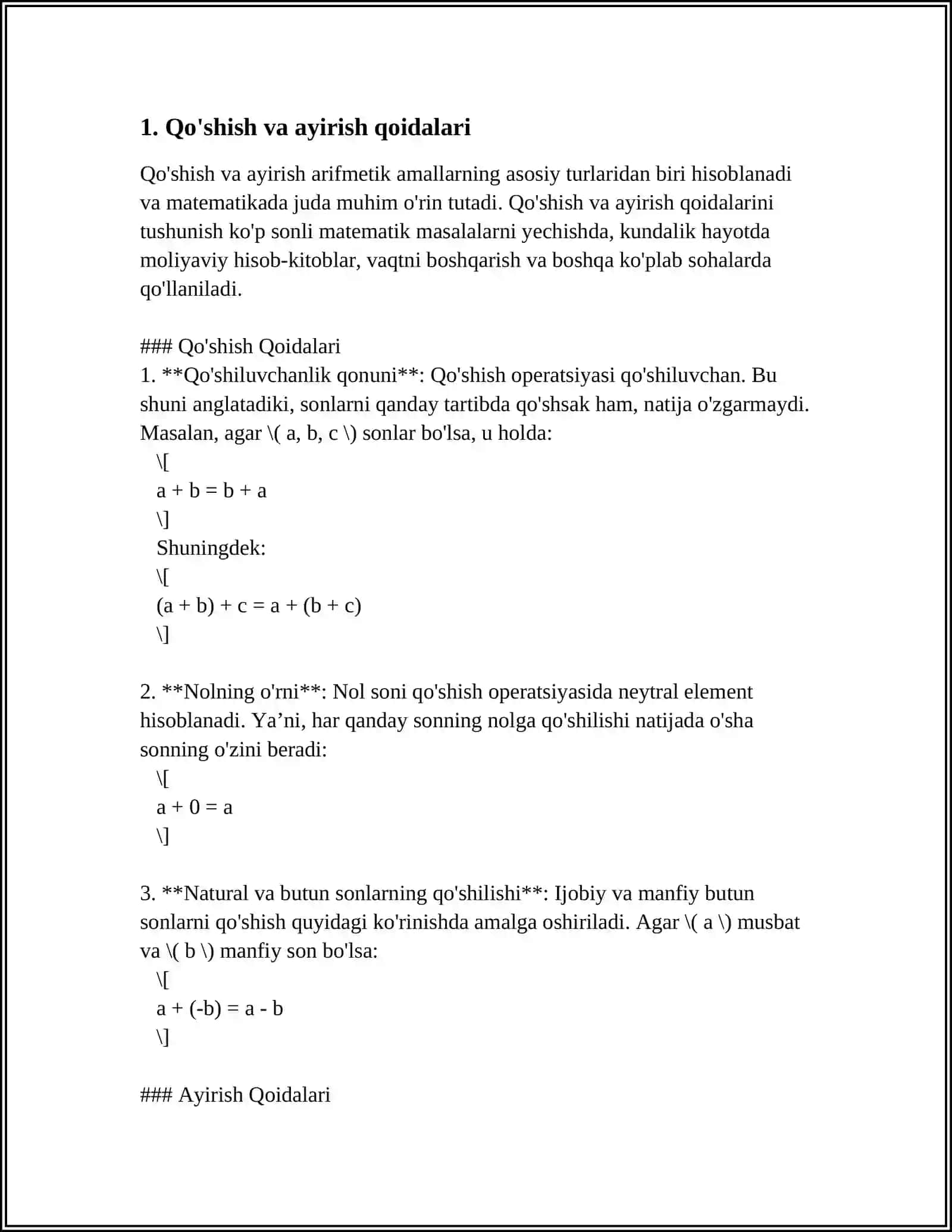 ARIFMETIK AMALLAR BAJARISH 3