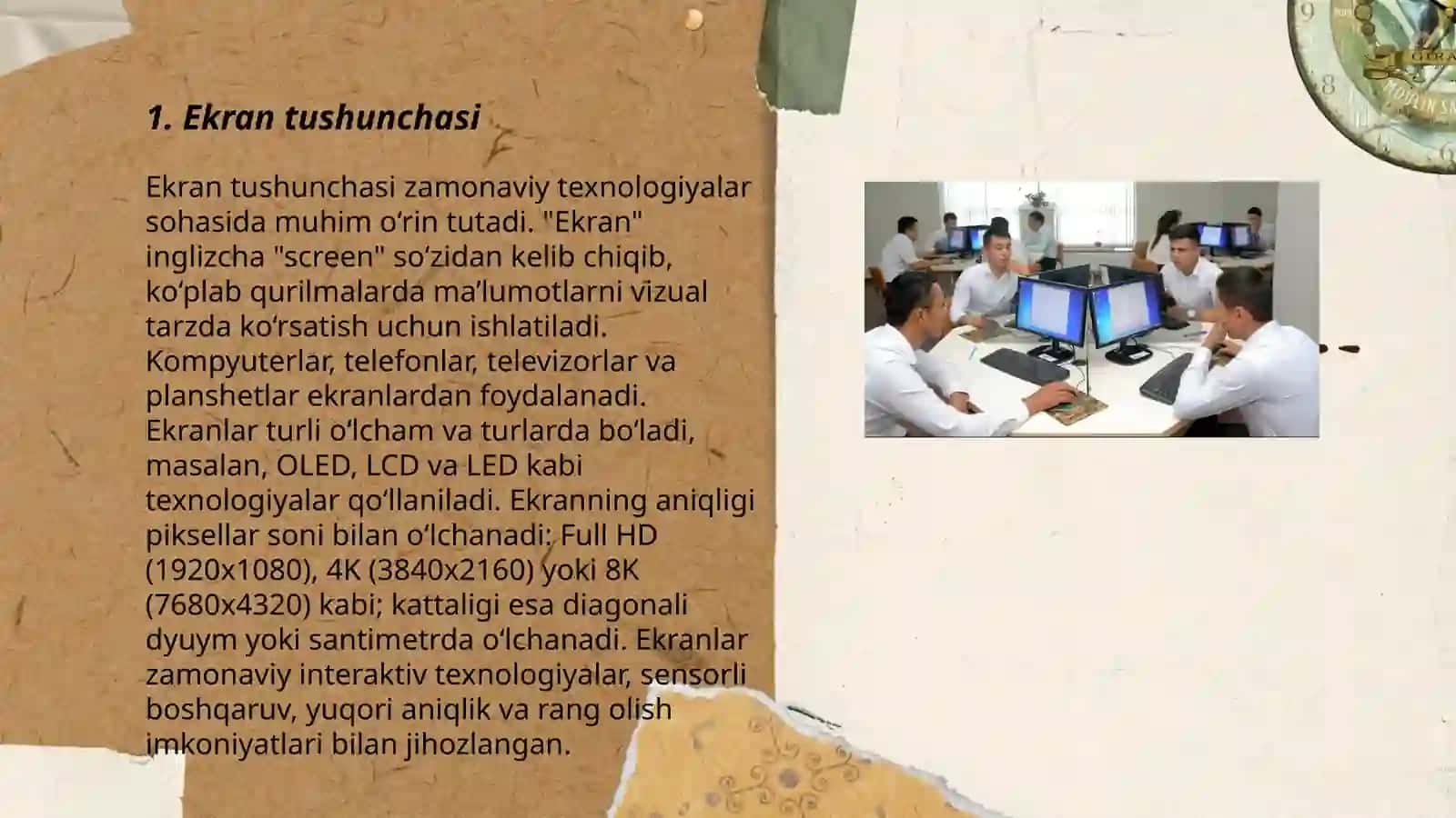 Ekran va uning asosiy xususiyatlari va ishlash printsiplari 3