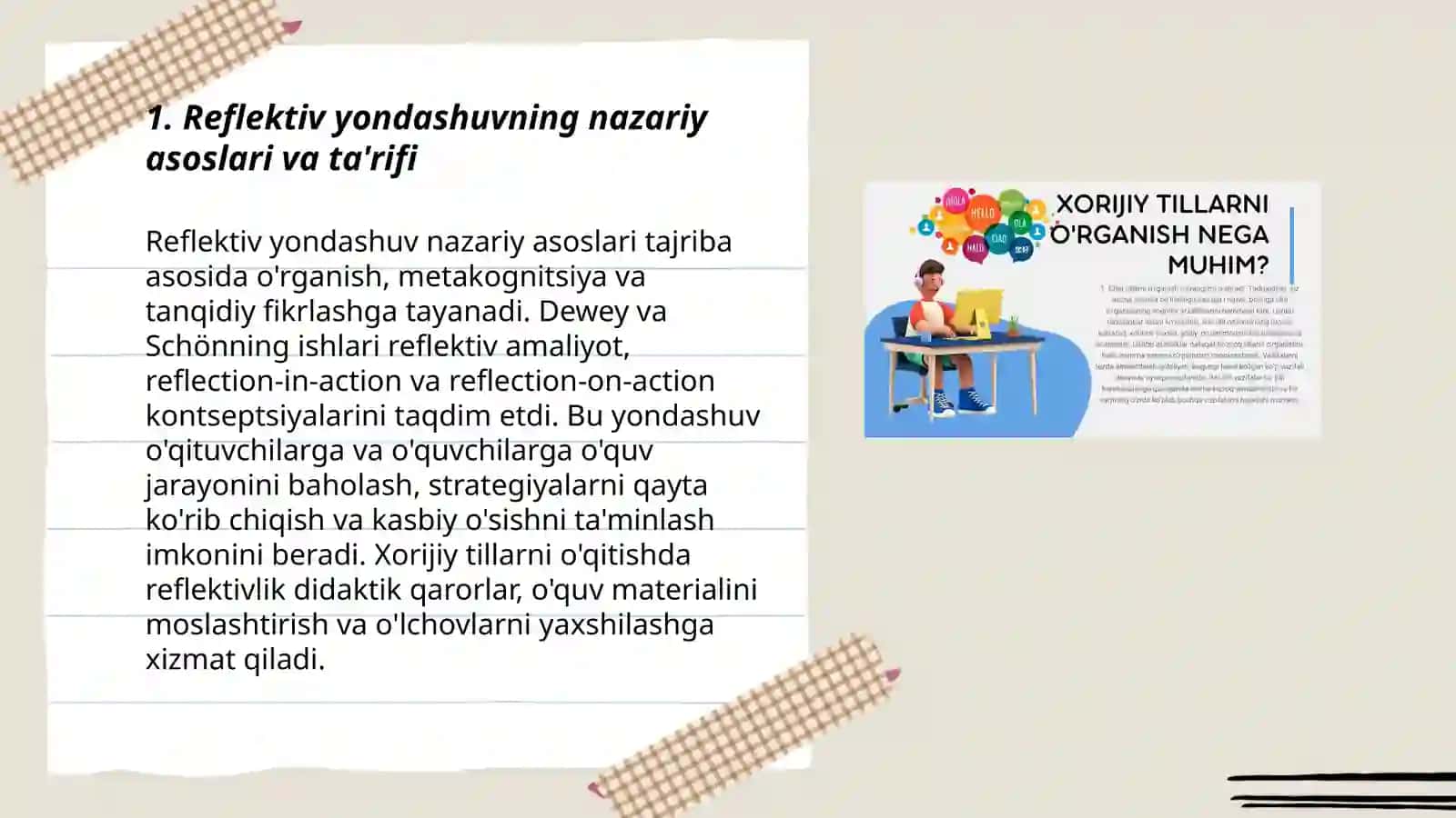 Xorijiy tillarni o'qitishda reflektiv yondashuv va uning ahamiyati 3