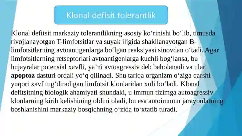 Immunologik tolerantlik nuqsonlari. Autoimmun kasalliklar. 3