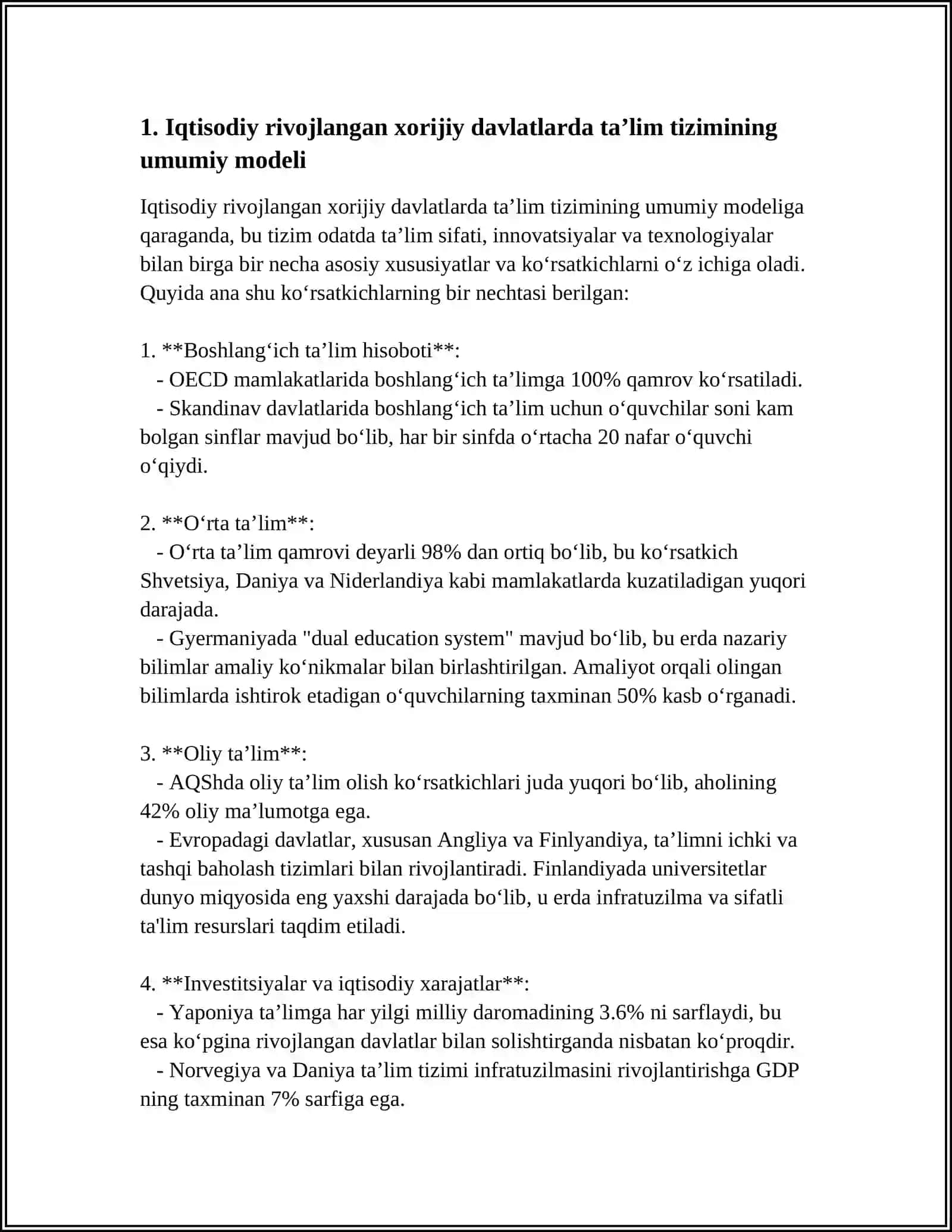 "IQTISODIY RIVOJLANGAN XORIJIY DAVLATLARDA TA’LIM TIZIMI" 3