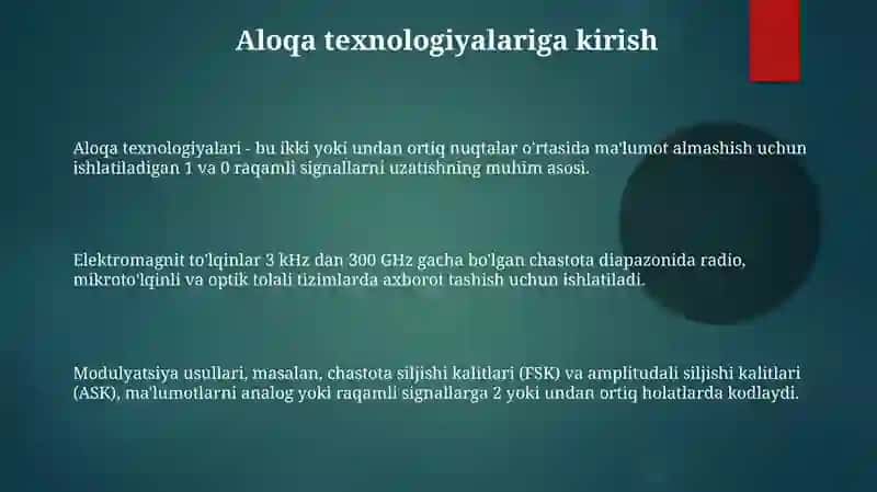 Telekommunikatsiya texnologiyalari asoslari 3