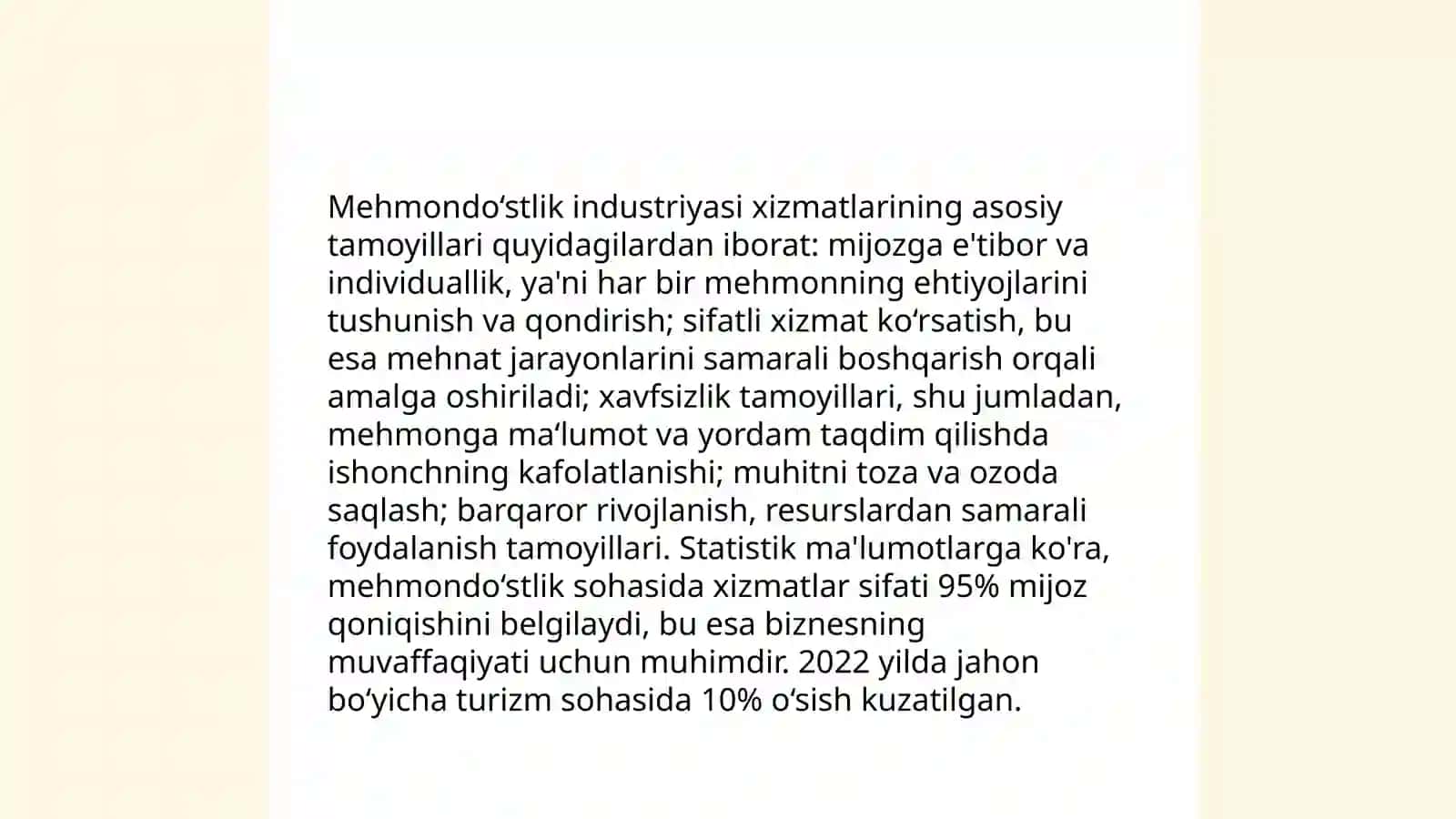 Mehmondoʼstlik industuriyasida hizmatlarni boshqarish 3