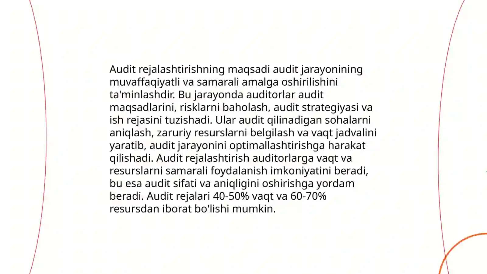 Auditni rejalashtirishning zaruriyati 3