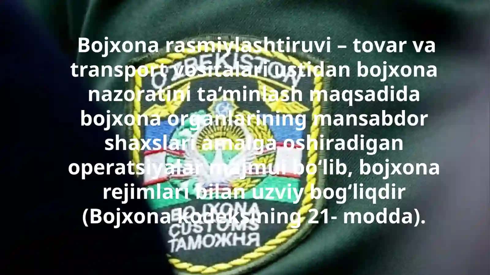 Bojxona rejimlari va ularni qo’llash shartlari 3