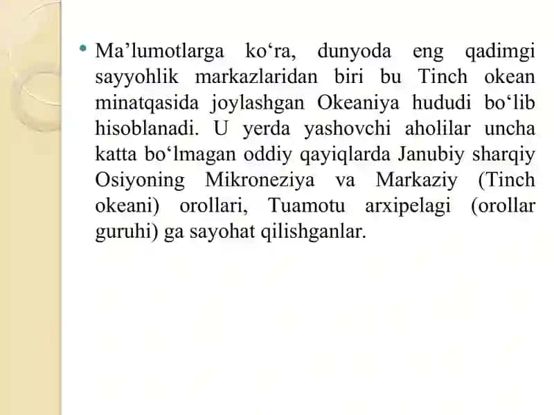 Xalqaro turizmning rivojlanish bosqichlari 3