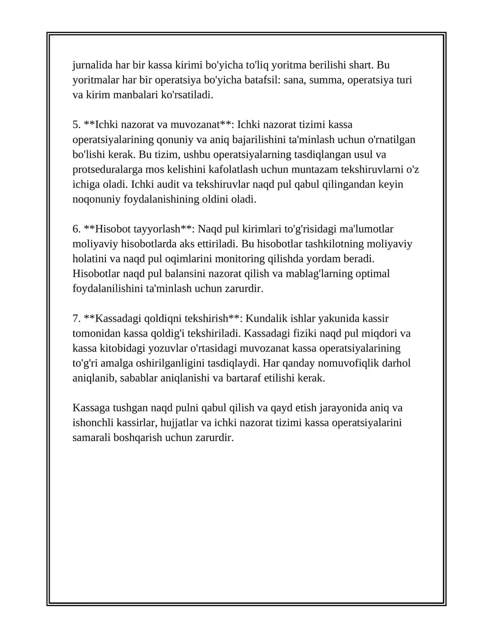 KASSA OPERATSIYALARINI HISOBGA OLISH 3