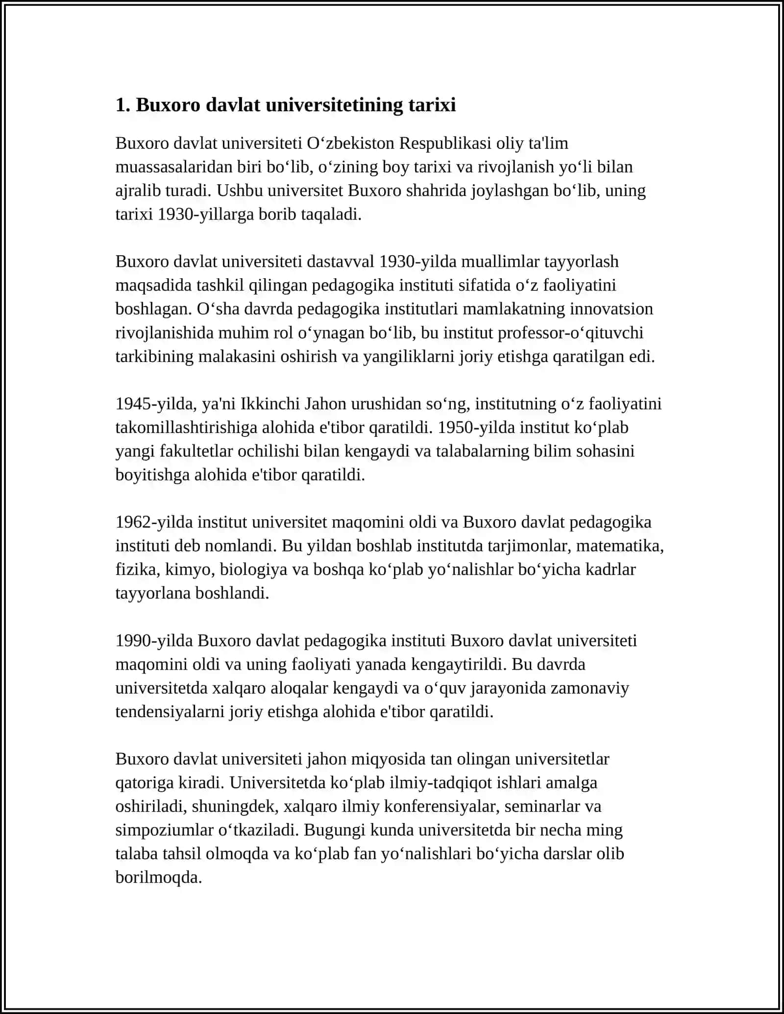 Buxoro Davlat Universiteti Tarixi 3