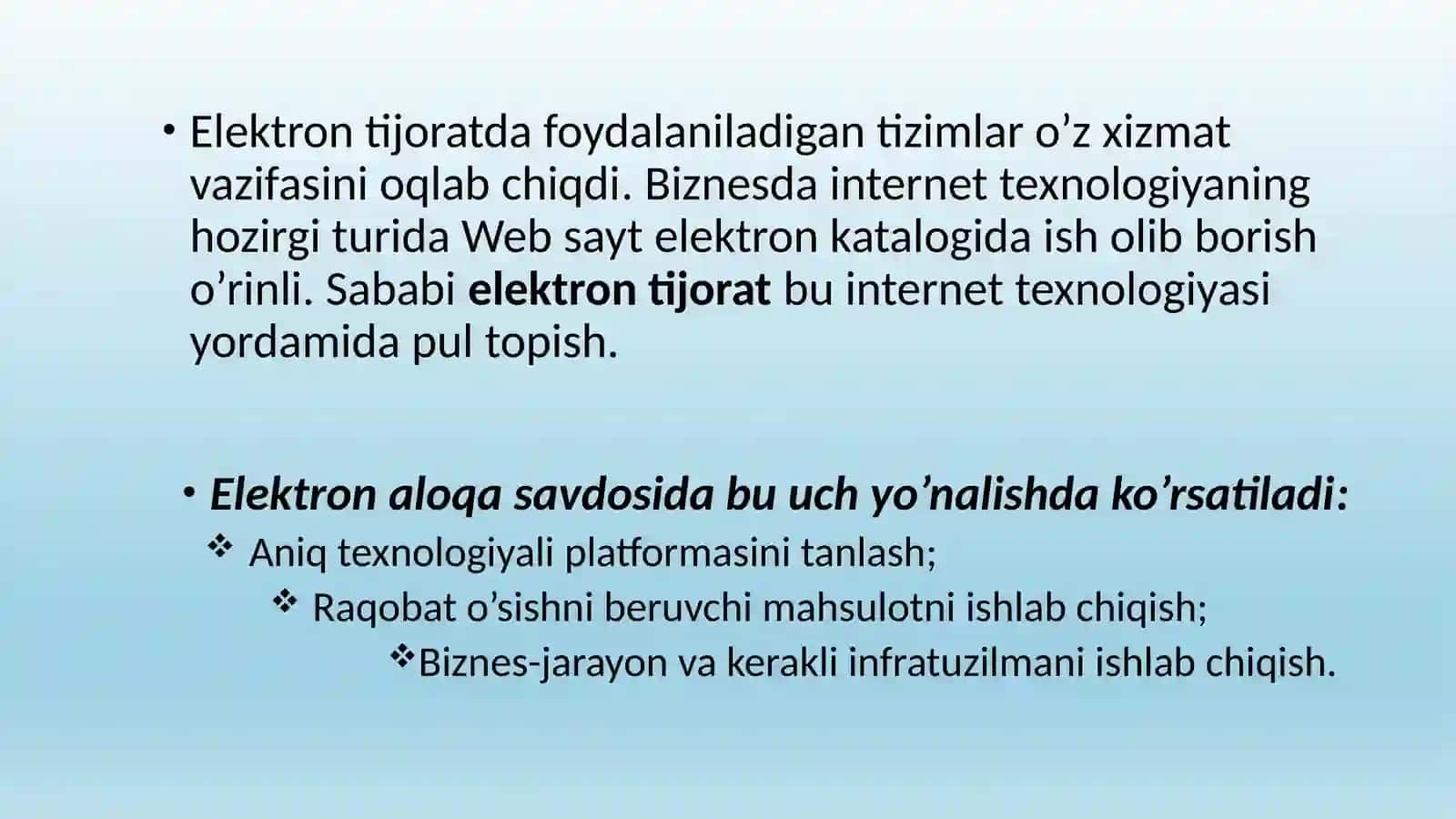Korxonalar faoliyatida elektron biznesdan foydalanish 3