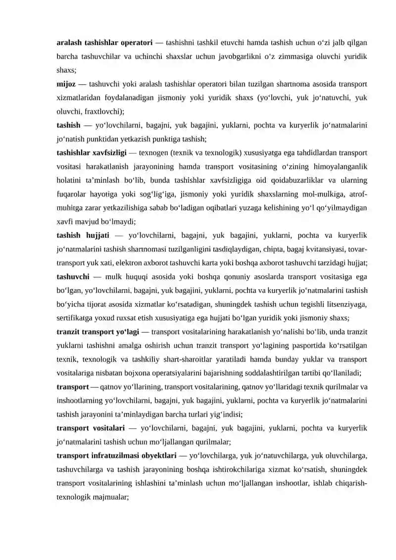 HAVO TRANSPORTI BILAN BOG‘LIQ HUQUQBUZARLIKLAR UCHUN MA’MURIY JAVOBGARLIK 3