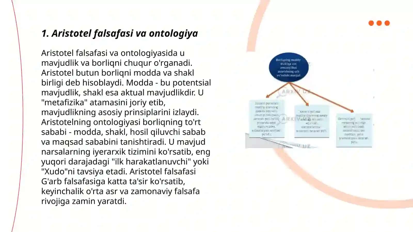 Aristotel falsafasi va ontologiya 3