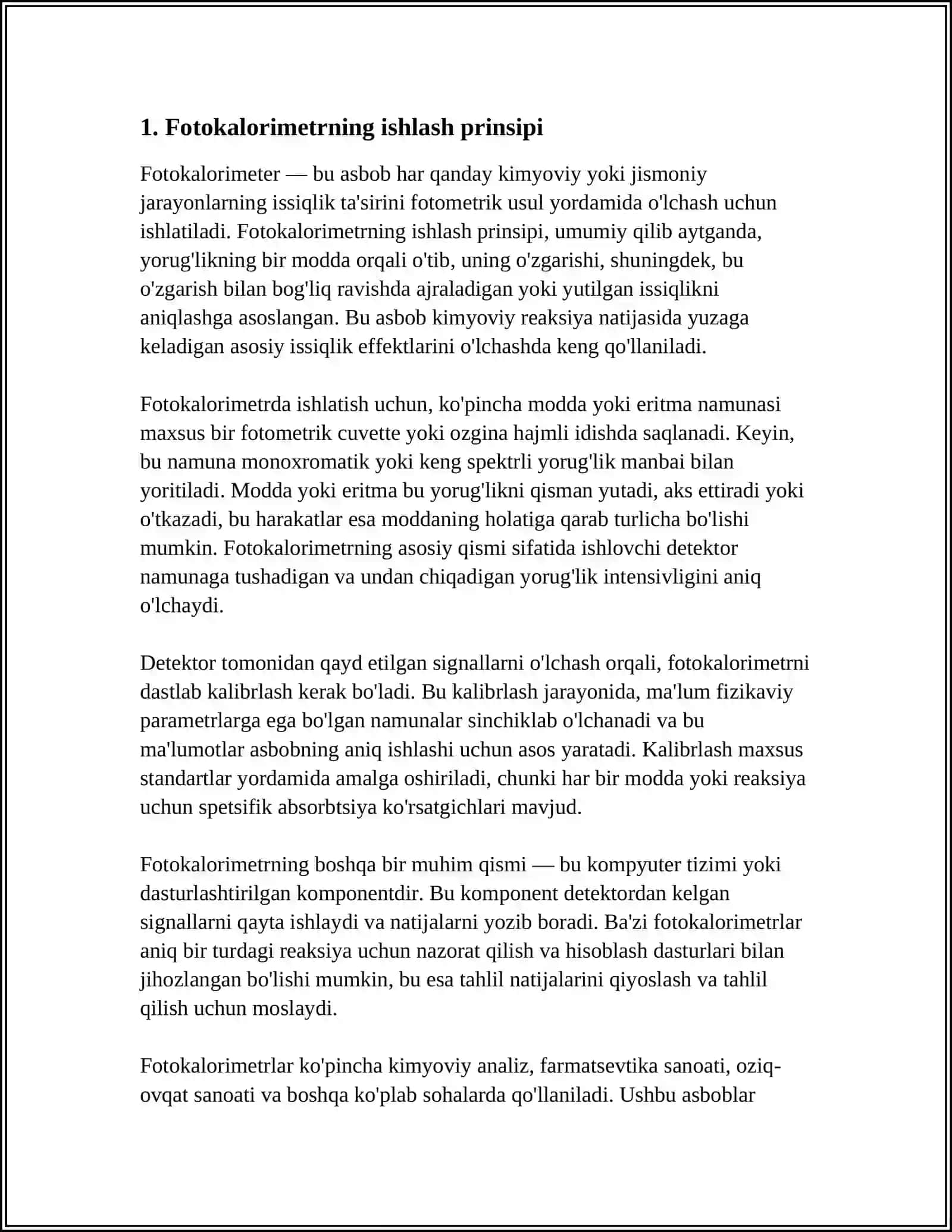 FOTOKALORIMETR USKUNASI, FOTOKOLORIMETRIYA USULI 3