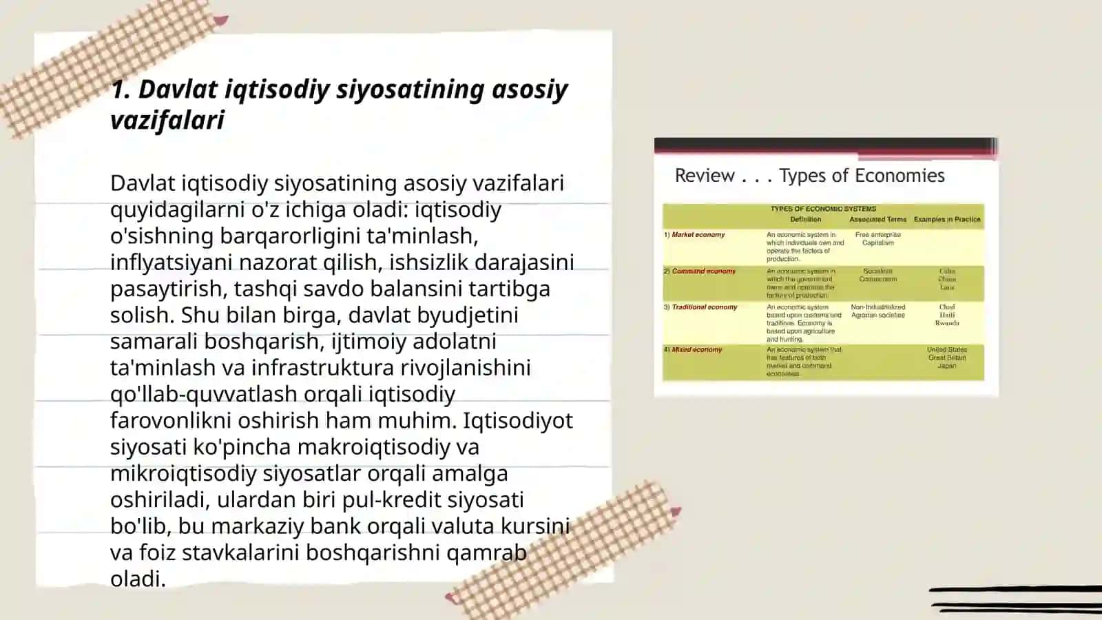 Davlat iqtisodiy siyosatining mohiyati va uni rivojlantirish yoʻnalishlari 3