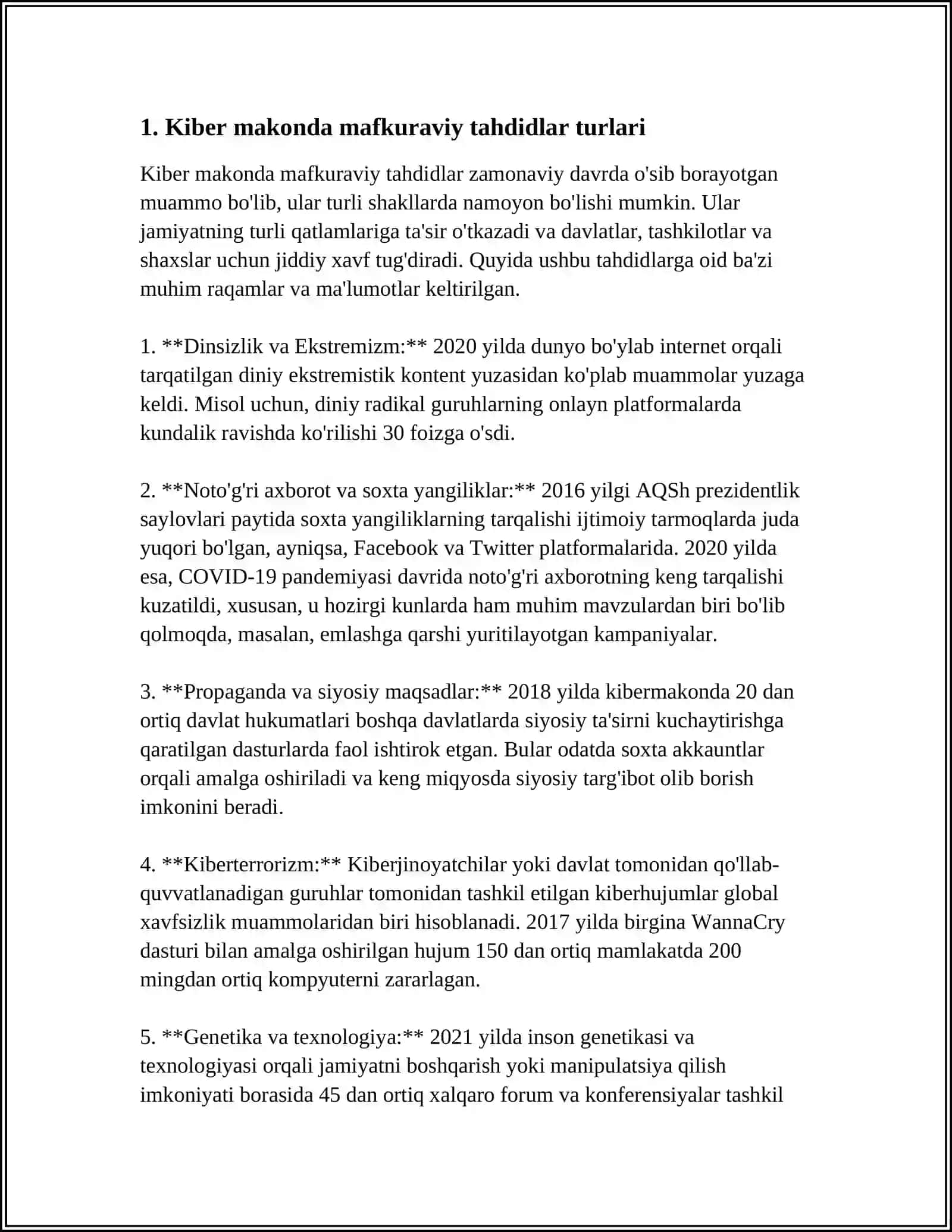 MISSIONERLIK TARGʻIBOTIDA USLUB VA VOSITALARNING ZAMONAVIYLASHUVI: KIBER MAKONDA MAFKURAVIY TAHDIDLAR 3