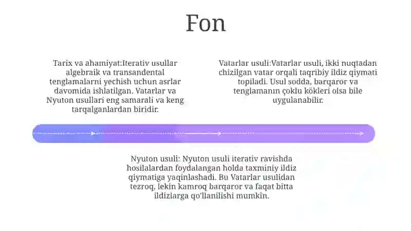 Algebraik Va Transtendent Tenglamalarni Taqribiy Yechishda Vatarlar Va Nyuton Usullarini Samaradorlik Bo'Yicha Taqqoslar 3