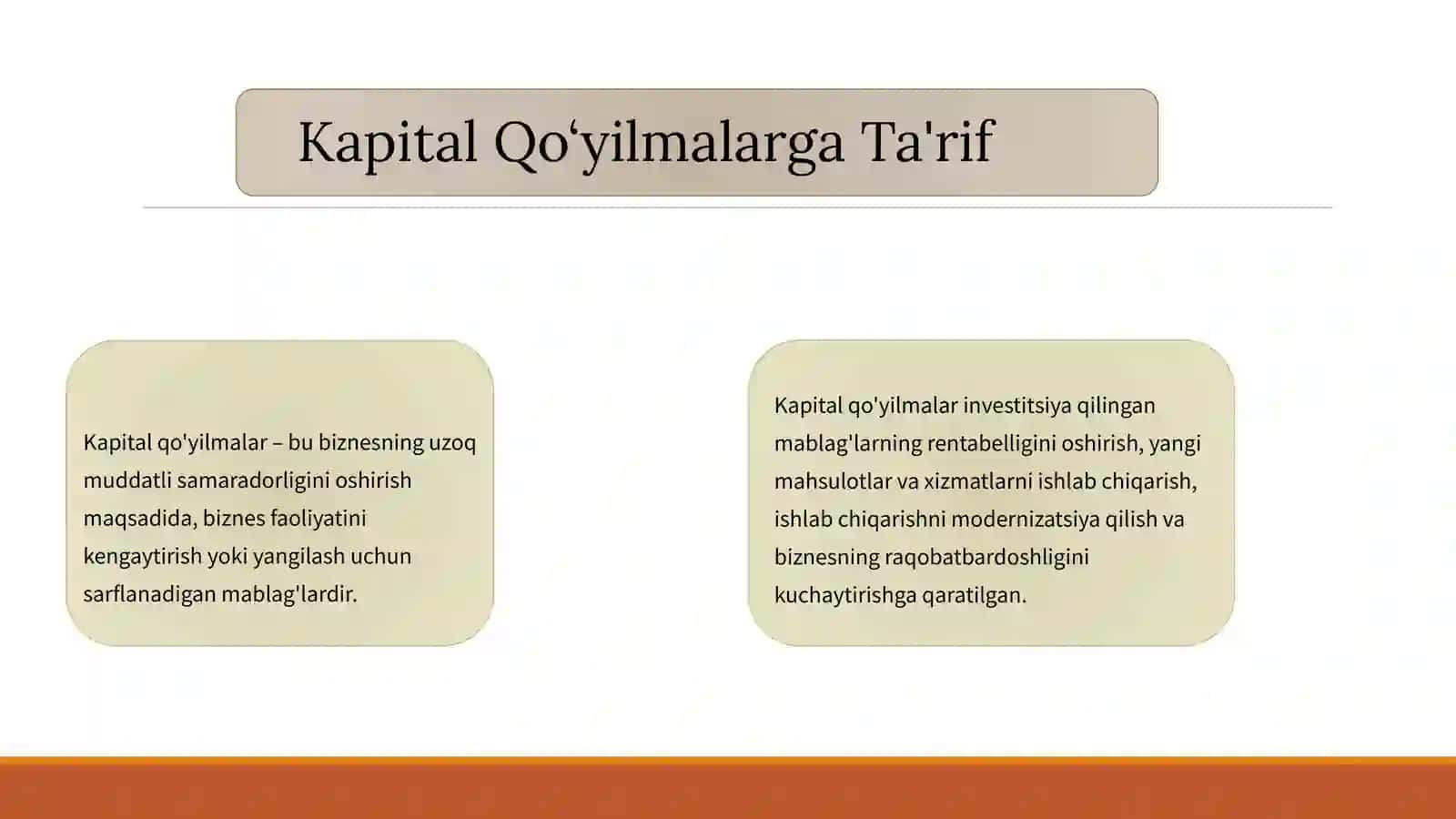 Kapital Qo'ylmalar Samardorligini Tahlili 3