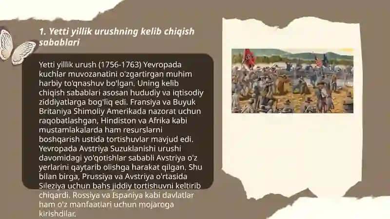 Yetti yillik urush (1756–1763) va uning XVIII asrning ikkinchi yarmida xalqaro munosabatlarga ta’siri 3
