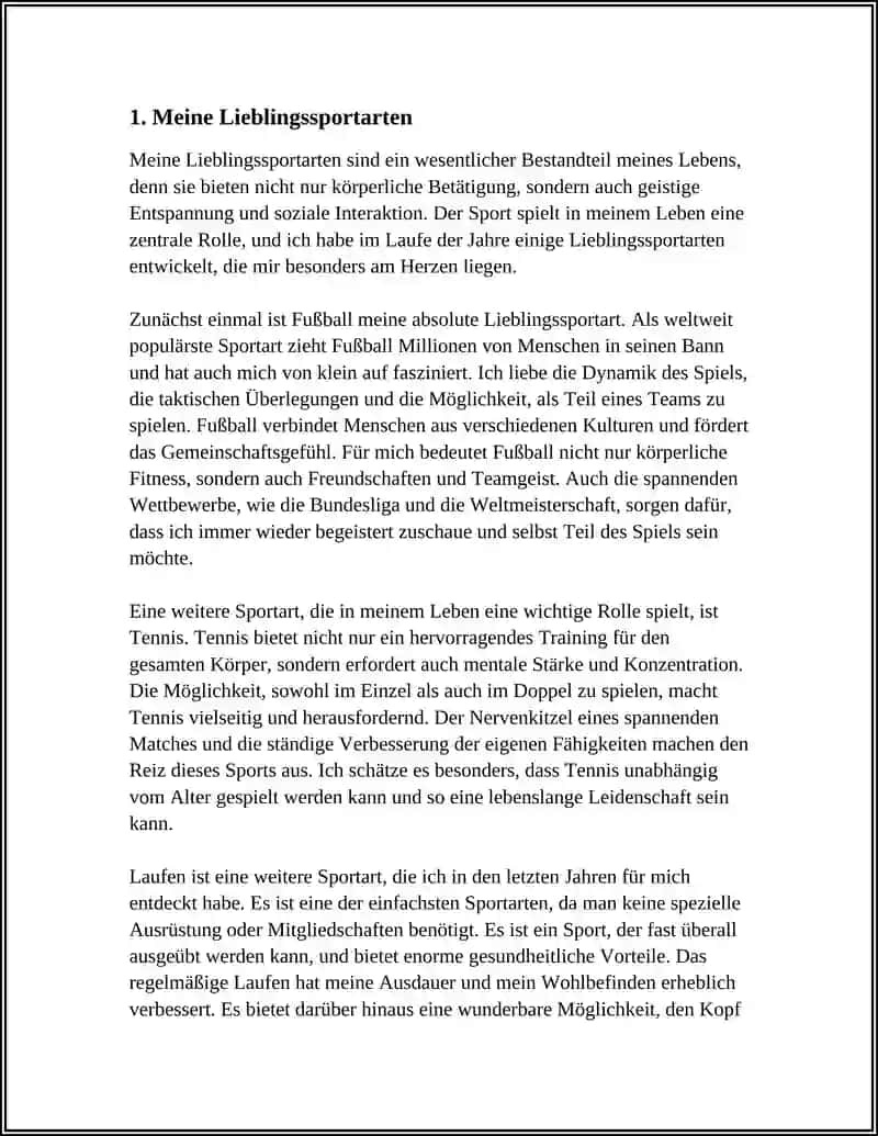 Thema: SPORT IN MEINEM LEBEN 3