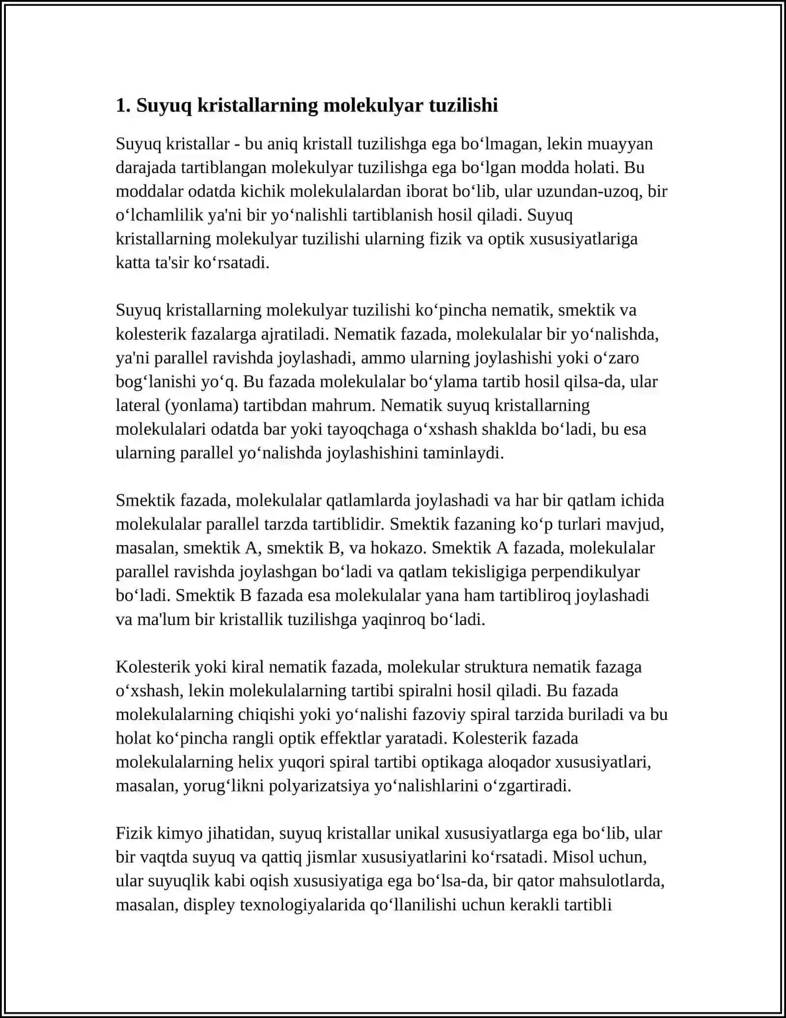 SUYUQ KRISTALLAR VA ULARNING XUSUSIYATLARI 3