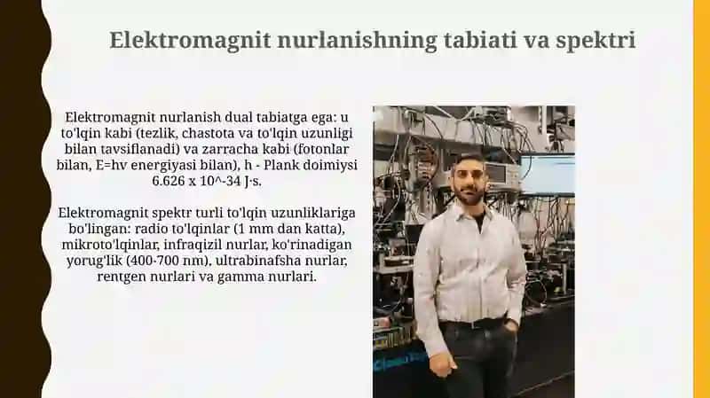 Elektromagnit nurlar va moddalarning o'zaro ta'siri 3