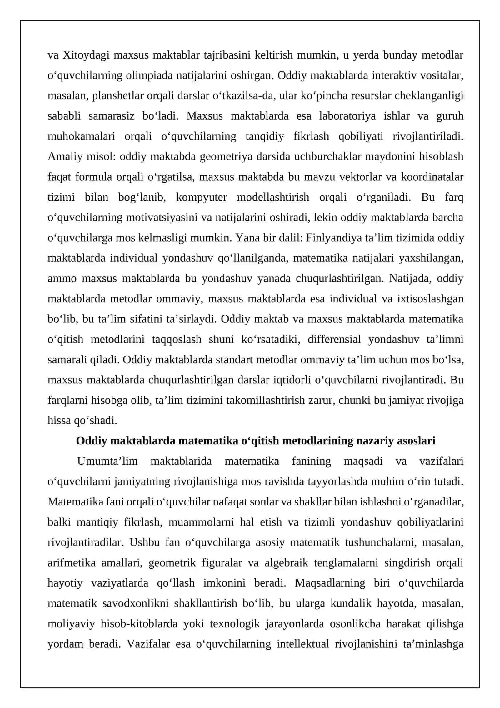 Oddiy maktab va maxsus maktablarda matematika o‘qitish metodlarini taqqoslash 3