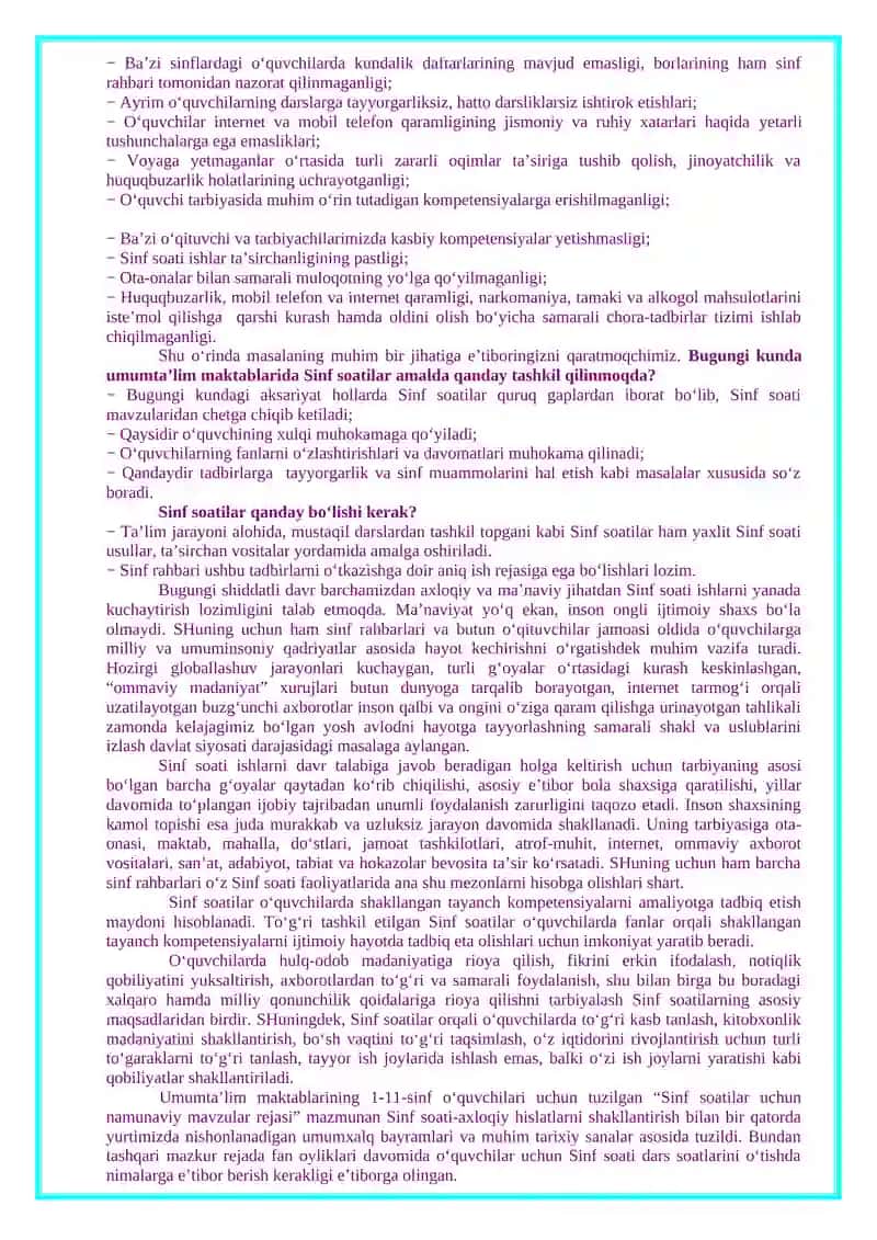 Umumiy o‘rta ta’lim maktabi sinf rahbari 3