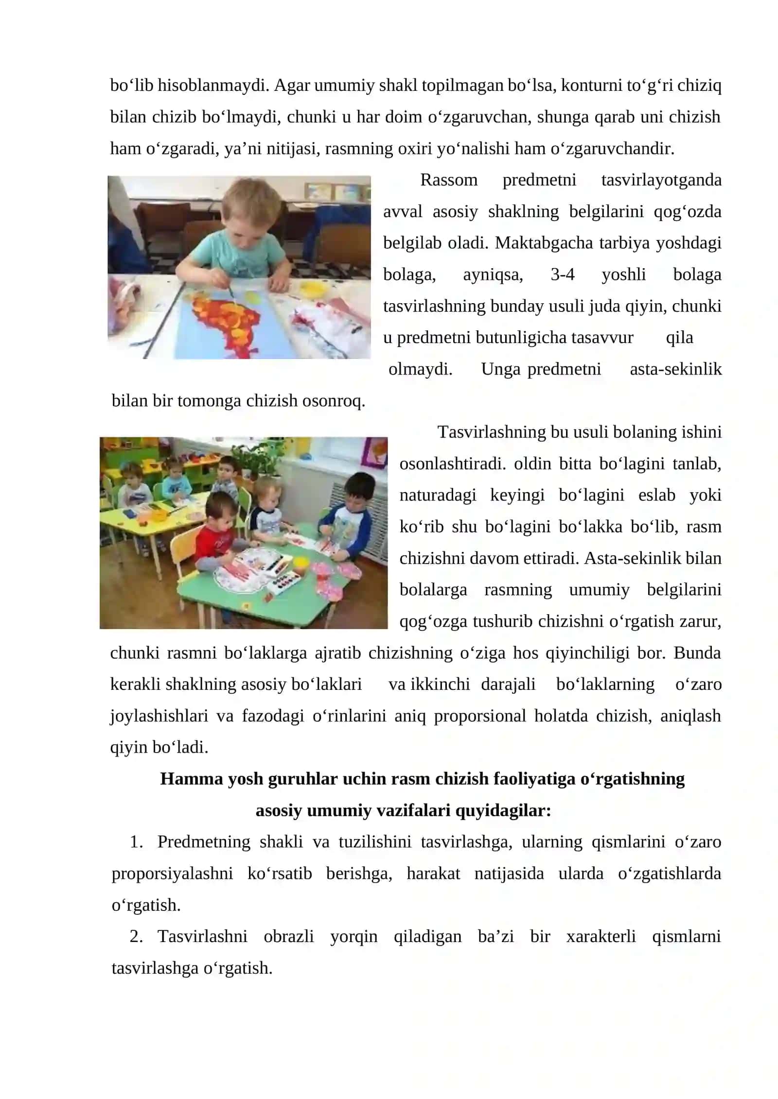 Maktabgacha yoshdagi bolalarni rasm chizishga o‘rgatish 3