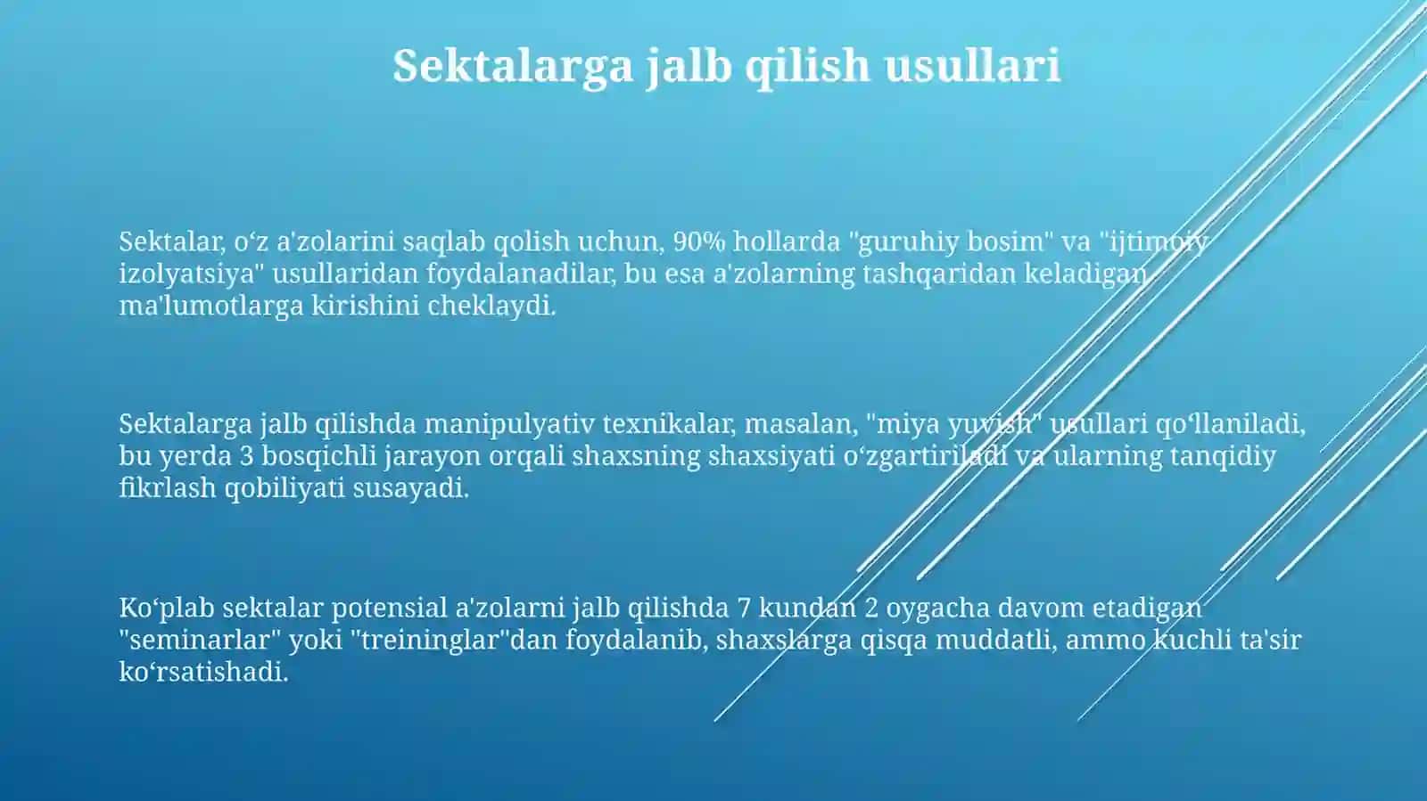 Yangi Diniy Ta'limotlar va Sektalar 3