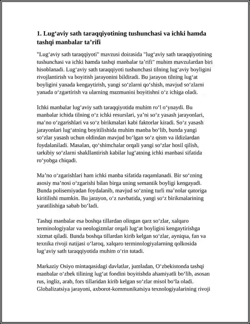Lugʻaviy Sath Taraqqiyotining Ichk Manbalar Ta'rif 3