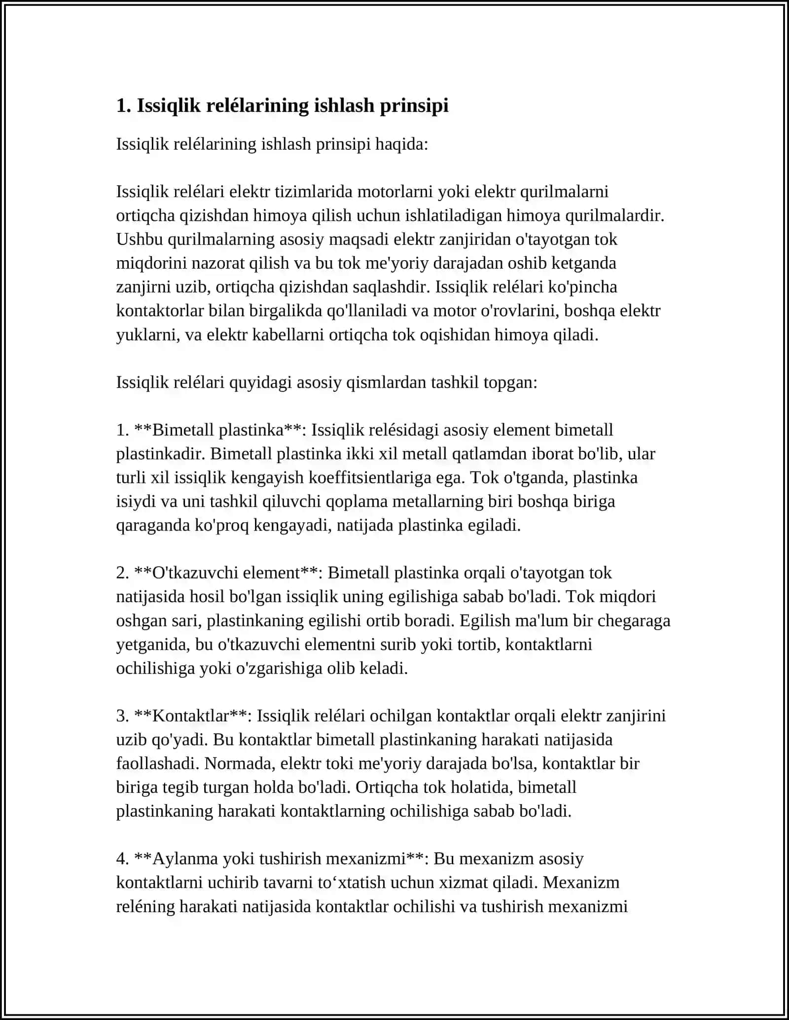 ISSIQLIK RELELARI 3