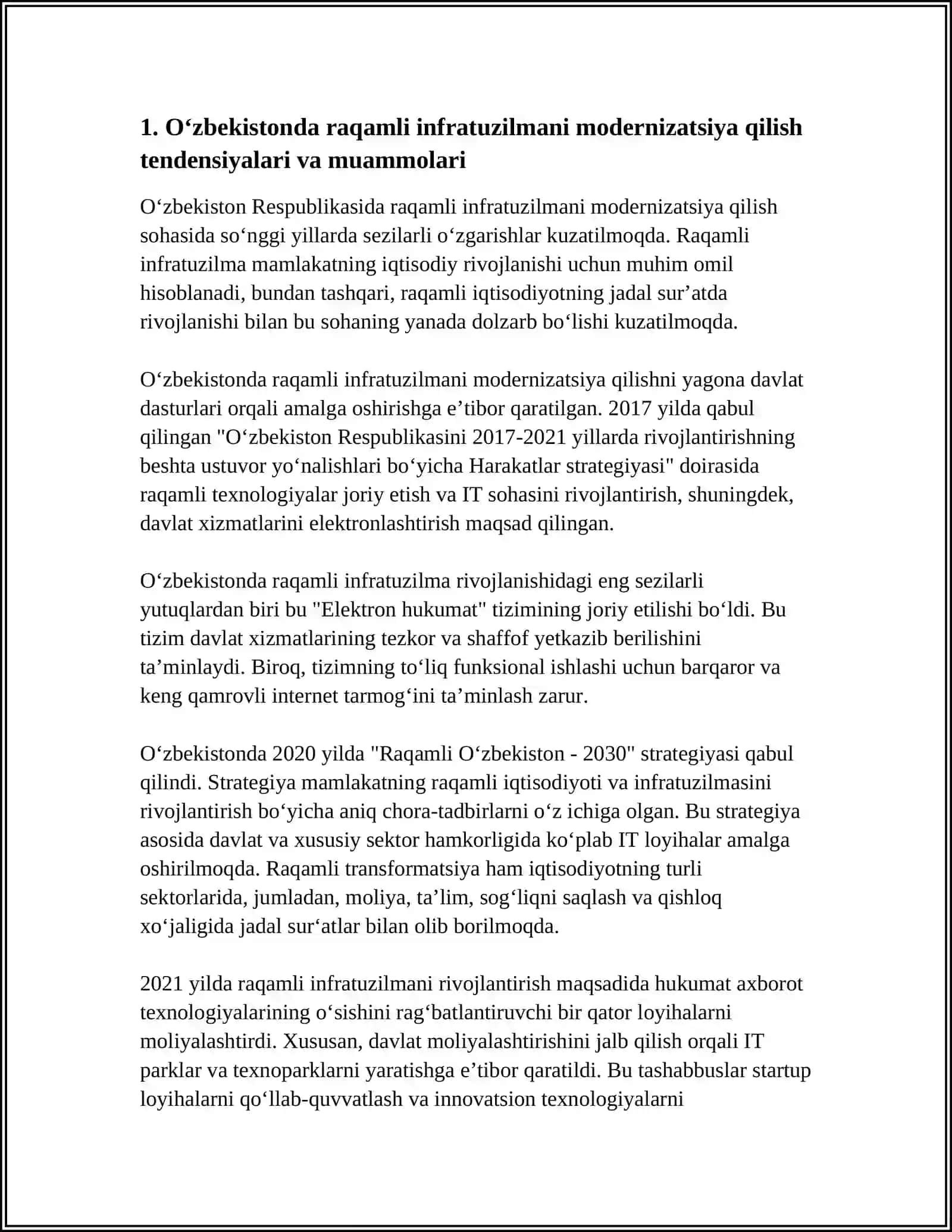 Oʻzbekistonda Raqamli Iqtisodiyot Tendensiyalari va Muammolari 3