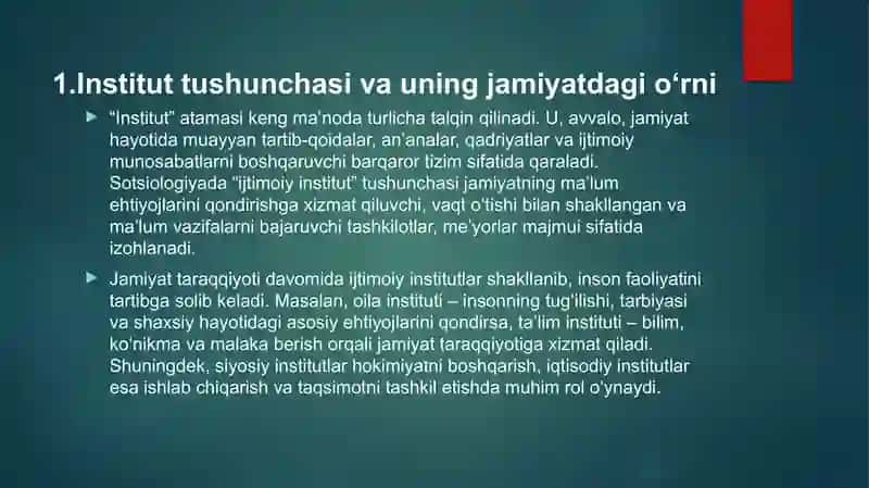 “Institutlarning rivojlanishi” 3