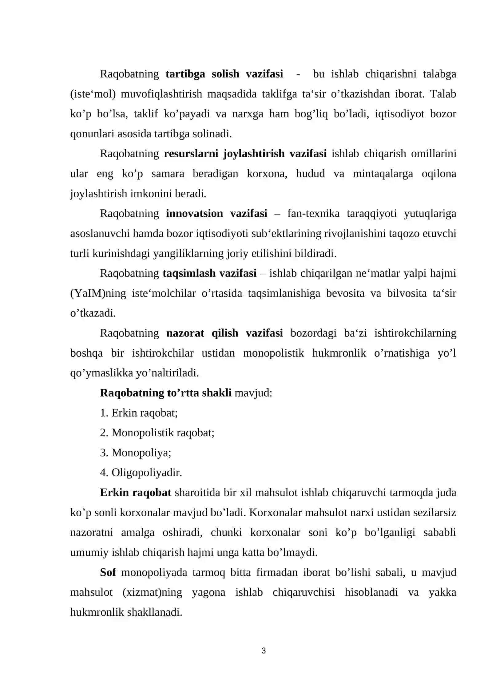 Raqobat va narxning shakllanishi 3