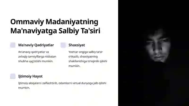 Ommaviy Madaniyat va Ma'naviyat: Tahlil va Yechim 3