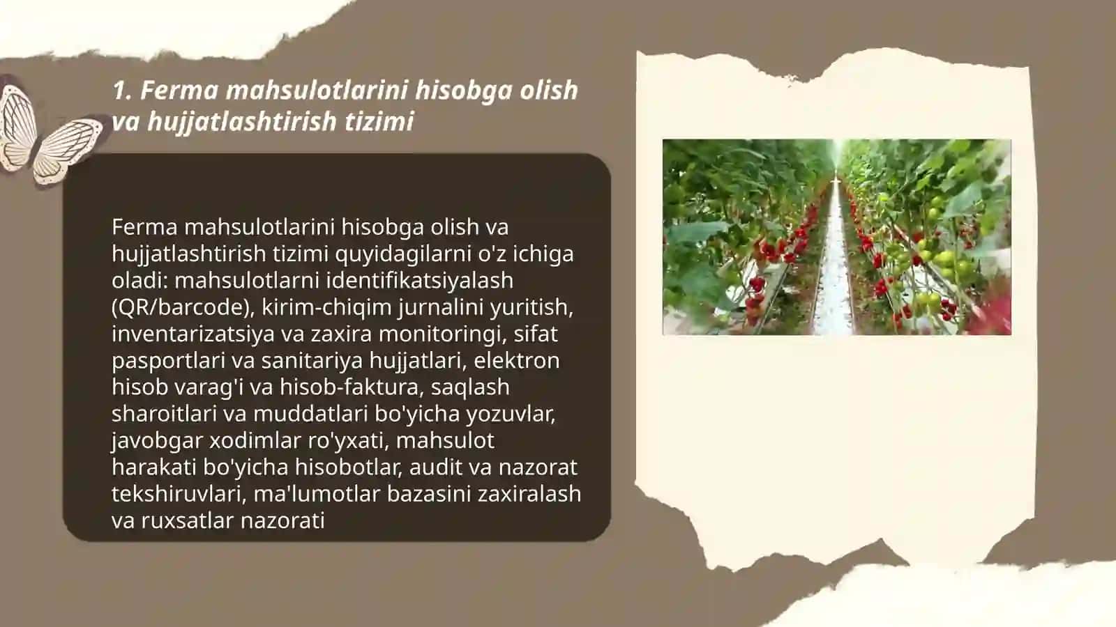 Ferma xo'jaliklari mahsulotlari yuritish tizimi 3