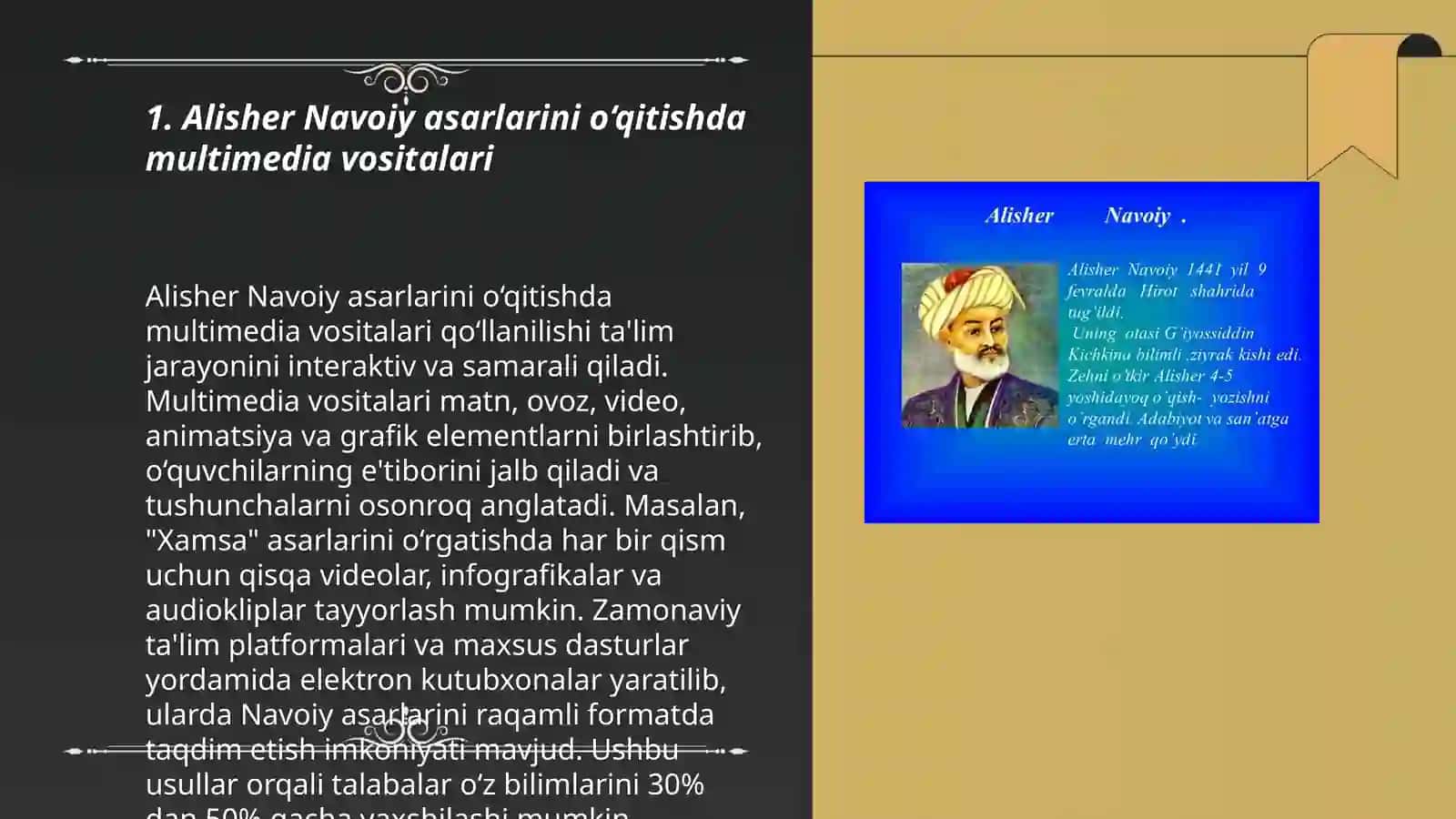 Alisher Navoiy asarlarini o‘qitishda multimedia vositalari 3