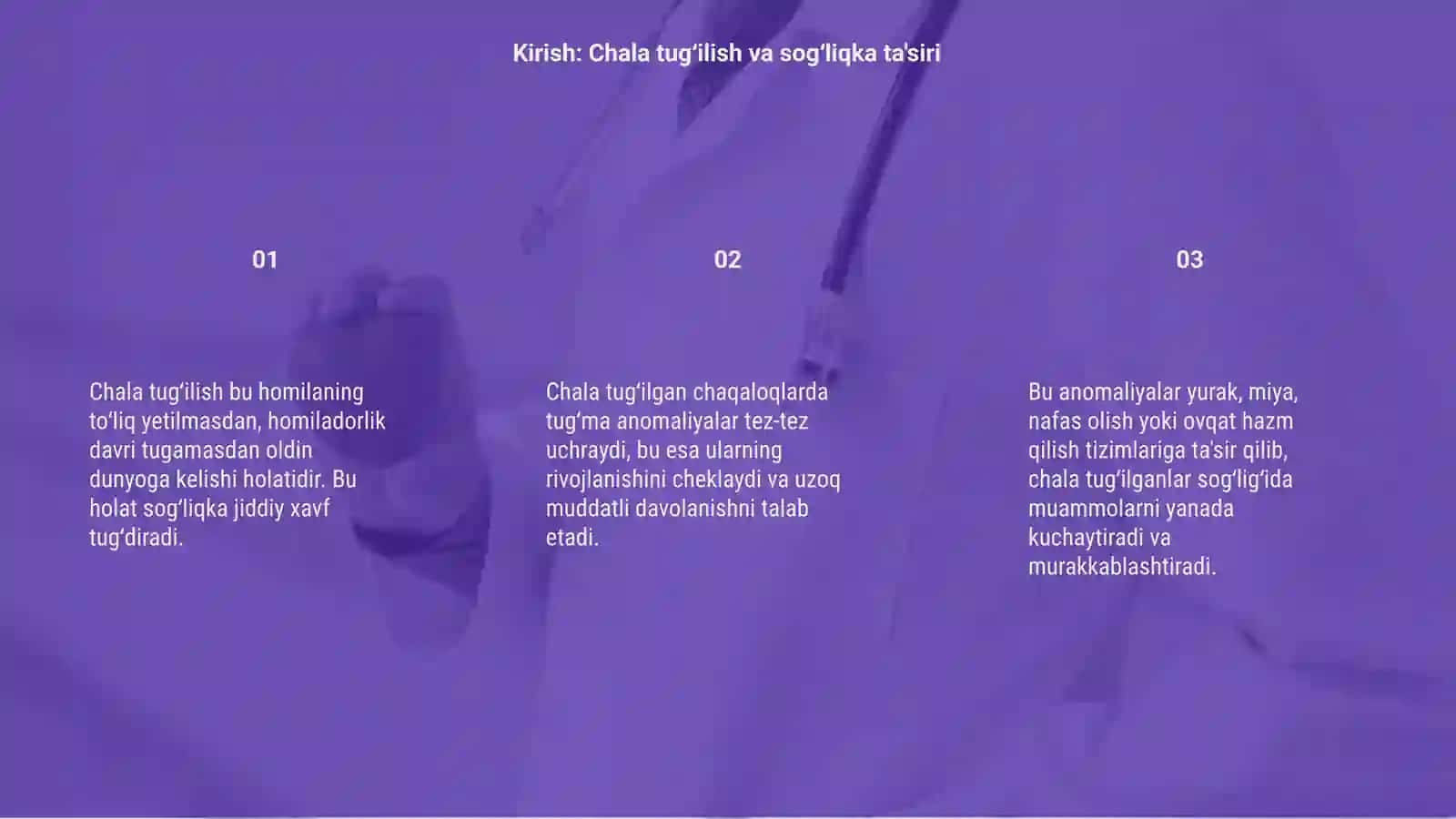 Tugʻma anomaliyalar chala tugʻilganlardagi buzilishlar 3