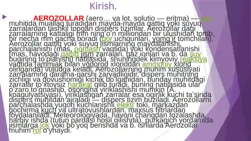 Aerozollarning ekologiyaga ta’siri va ularning ishlab chiqarishdagi ahamiyati 3