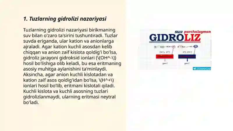 Tuzlar gidrolizi 3