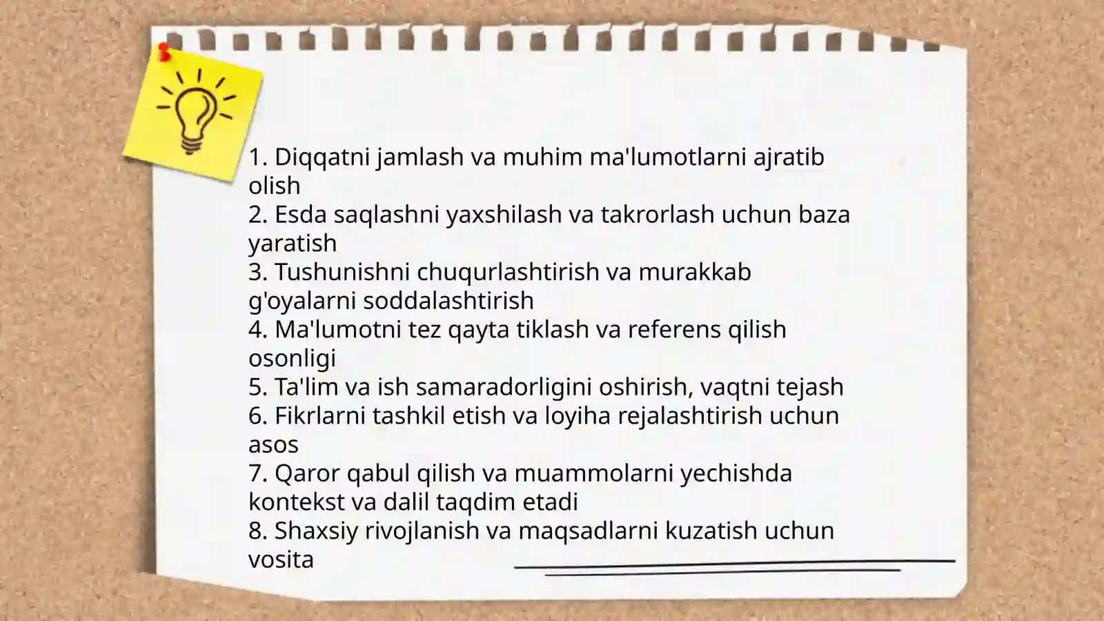 Eslatmalar bilan ishlash( note taking) va foydali jihatlari 3