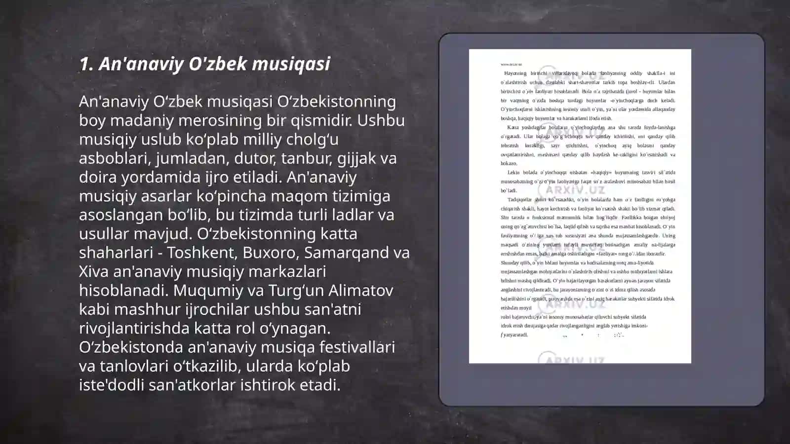 An'anaviy O'zbek musiqasi 3