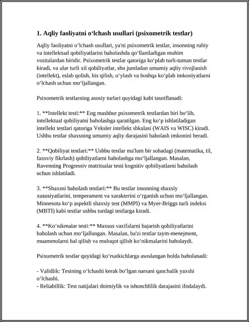 AQLIY FAOLIYATINI O‘RGANISH UCHUN METODIKA 3