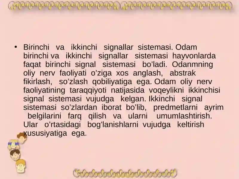 Oliy nerv faoliyati haqida tushuncha 3