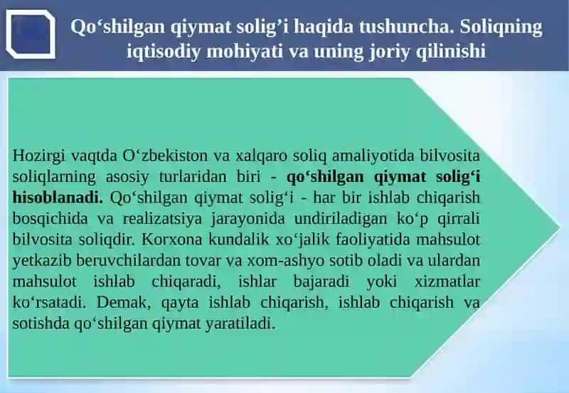 Qo‘shilgan qiymat solig’i haqida tushuncha 3